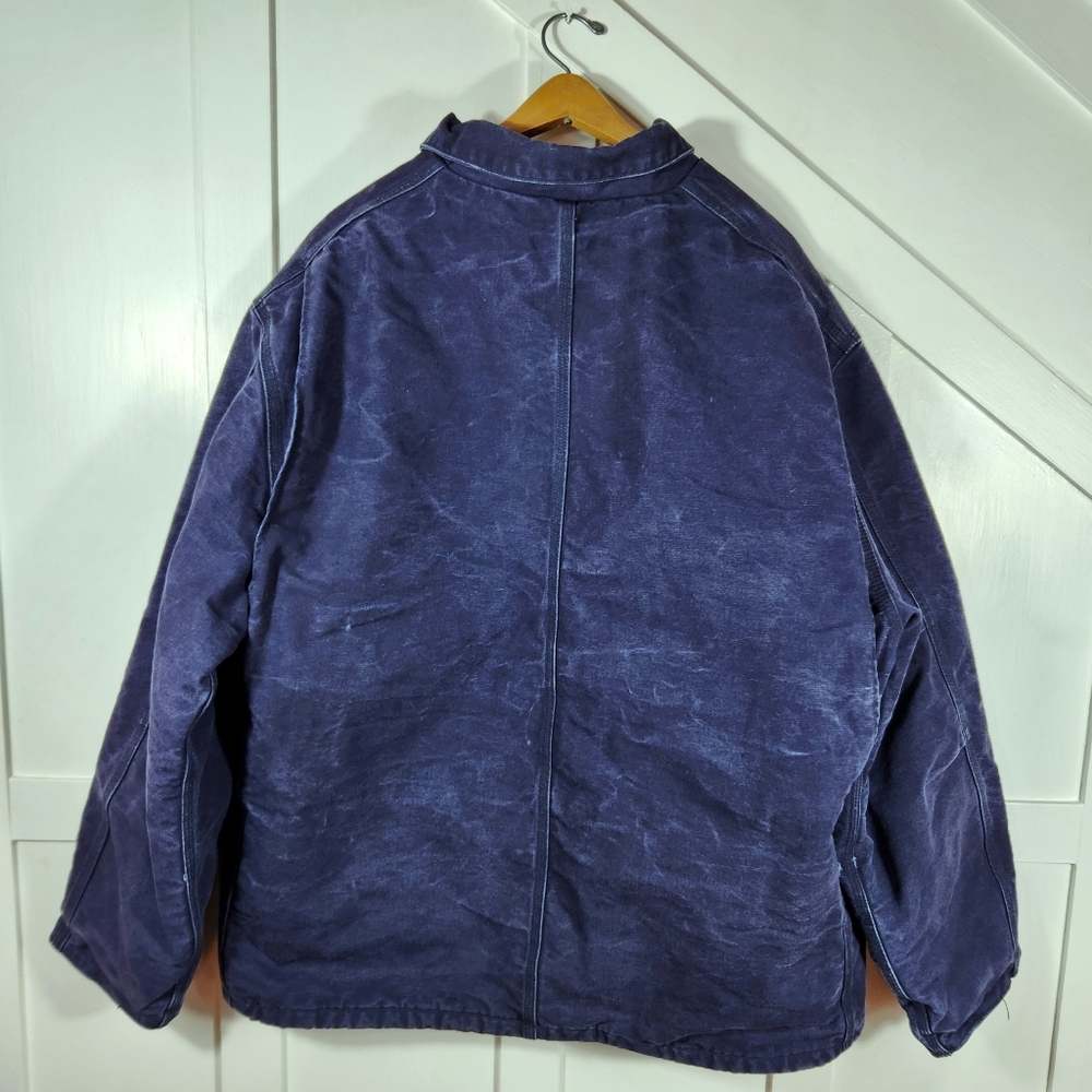 Carhartt Flame-Resistant Duck Traditional Coat Quilt Lined Navy | Men's 2XL XXL - Picture 4 of 10